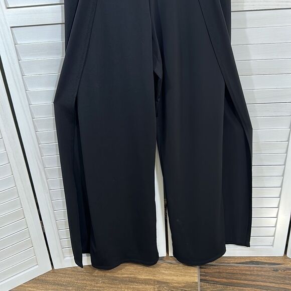 Jumpsuit Size 1X H by Halston Jet Set Jersey Black Like New - Picture 6 of 13